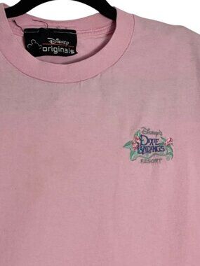 VTG Disney Originals Dixie Landings Resort Pink Embroidered Tee Shirt Size XL